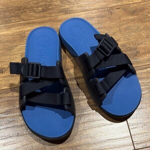 Chaco Navy and Blue Slide Sandals